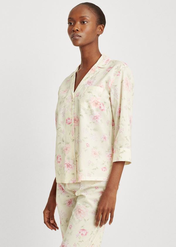 Women's Ralph Lauren Print Cotton-Blend Pajama Sets | 083645BFC